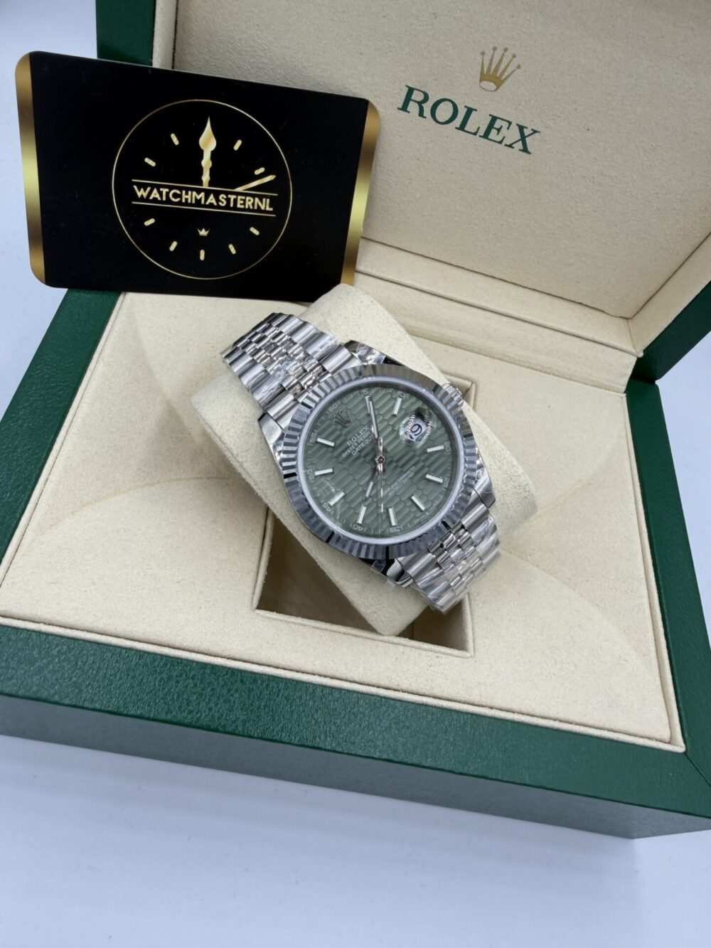 Rolex date just Mint groen dial